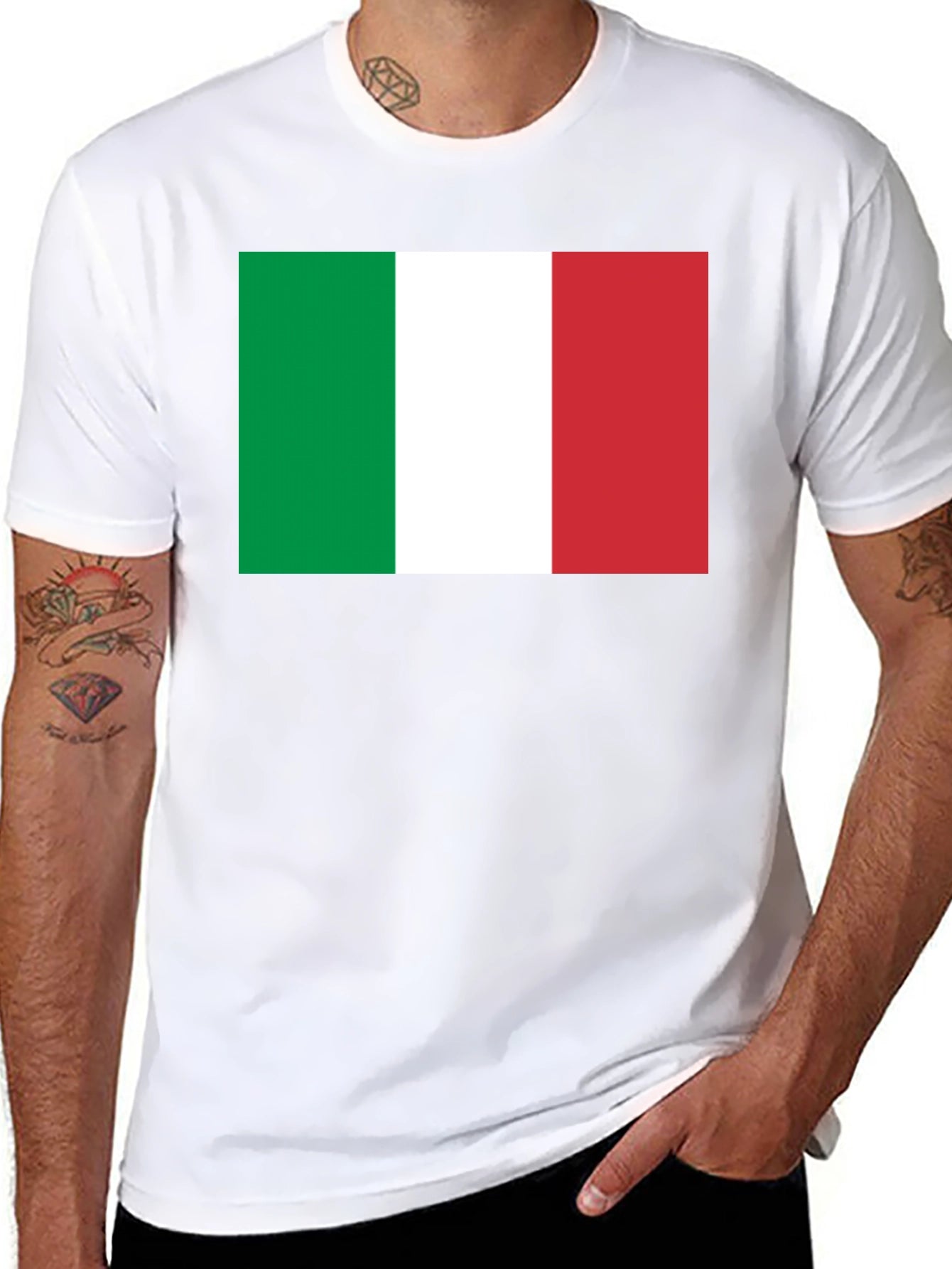 Italian Flag Graphic T-Shirt - Black