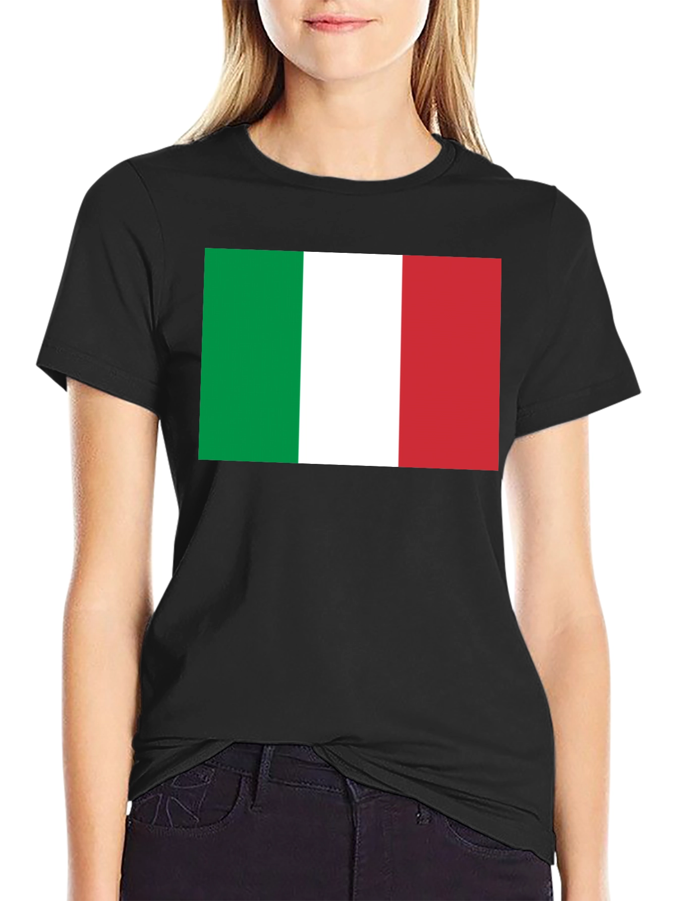 Italian Flag Graphic T-Shirt - Black