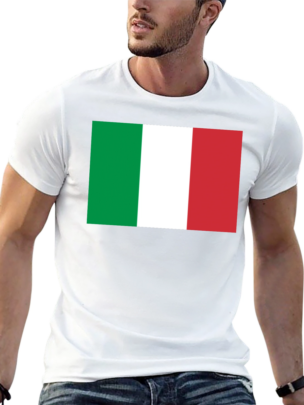 Italian Flag Graphic T-Shirt - Black