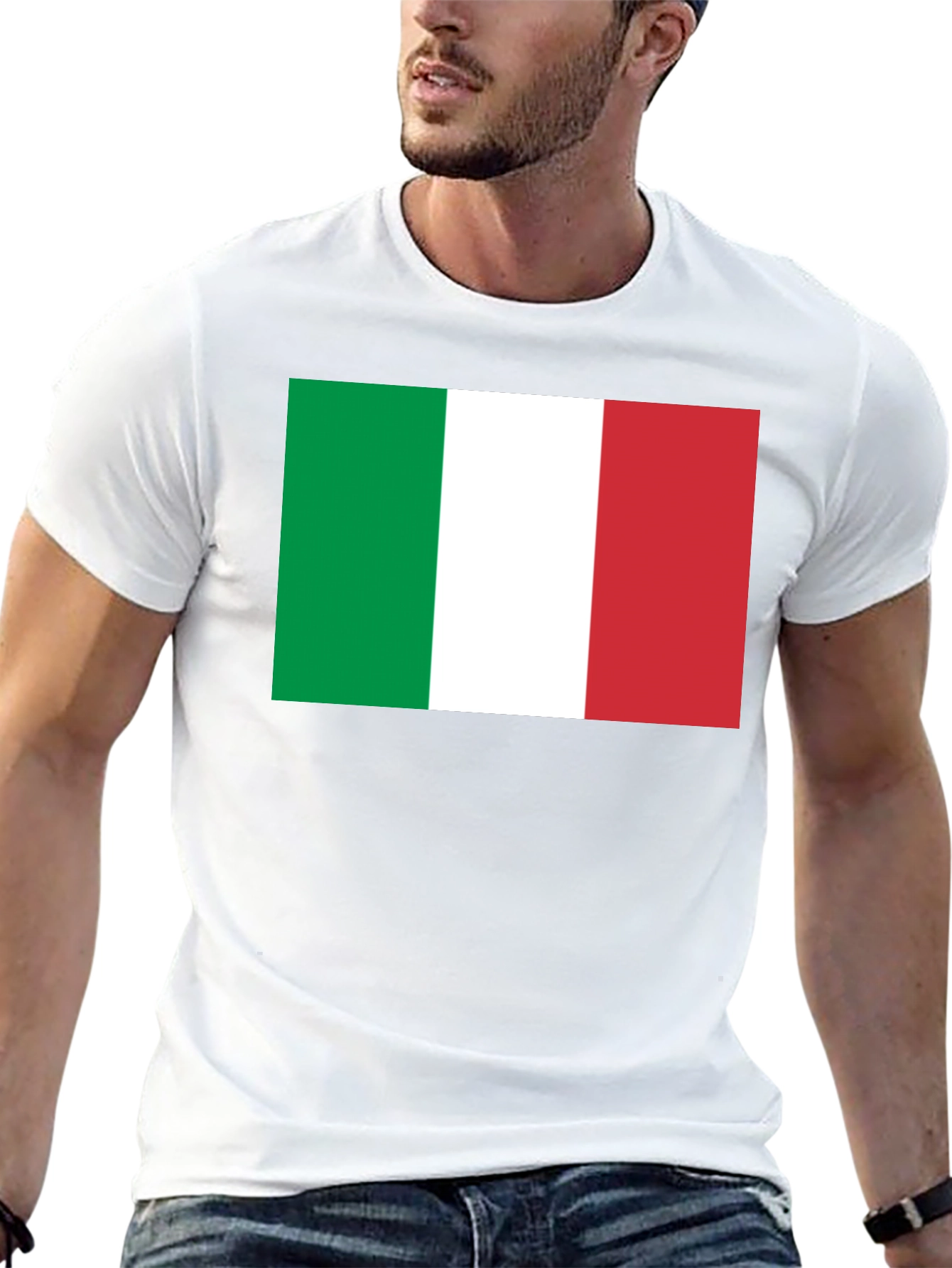 Italian Flag Graphic T-Shirt - Black
