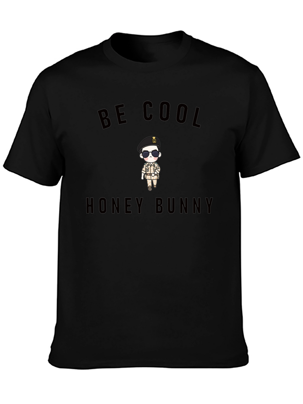 Be Cool Honey Bunny Black Graphic Tee