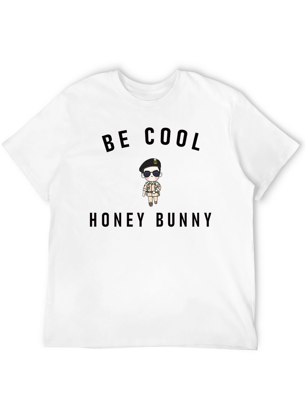 Be Cool Honey Bunny Black Graphic Tee