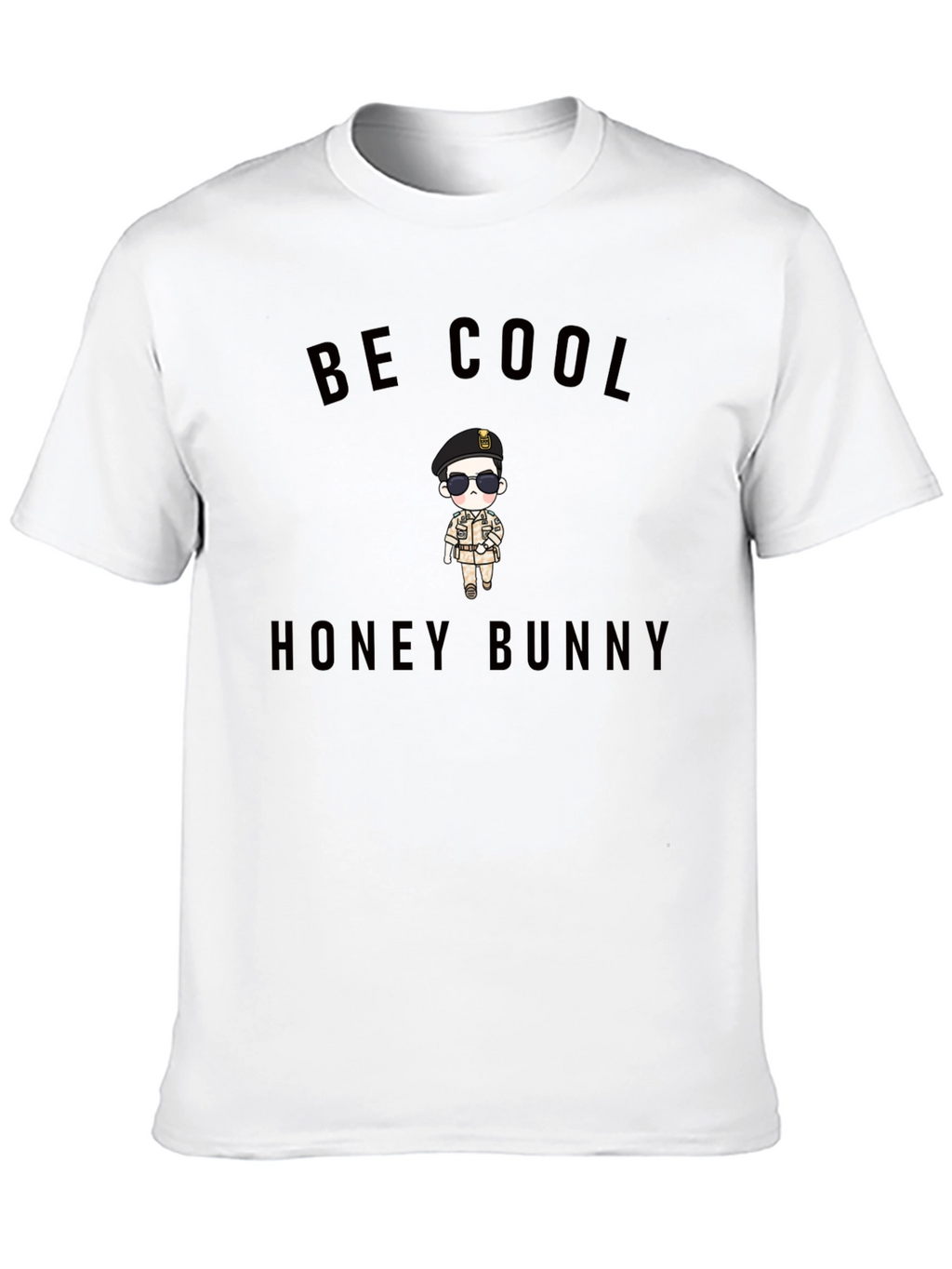 Be Cool Honey Bunny Black Graphic Tee