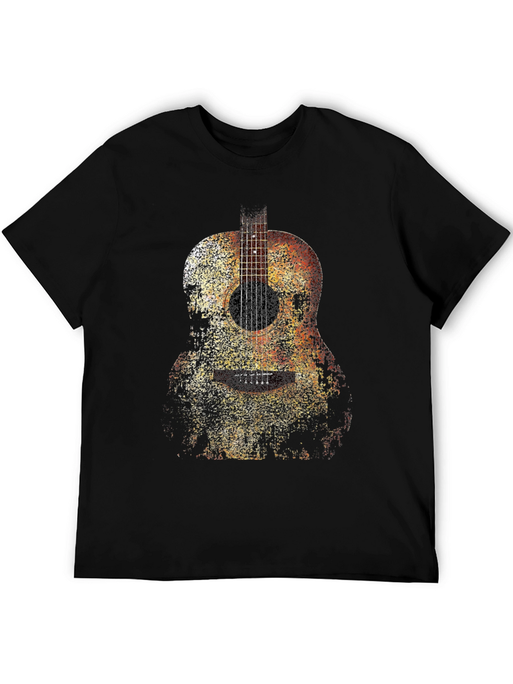 Guitar Print Black T-Shirt