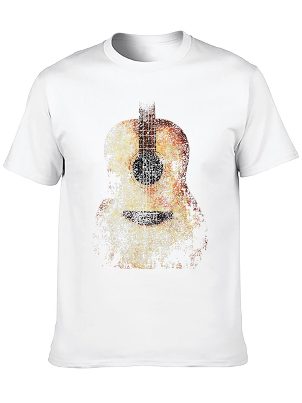 Guitar Print Black T-Shirt