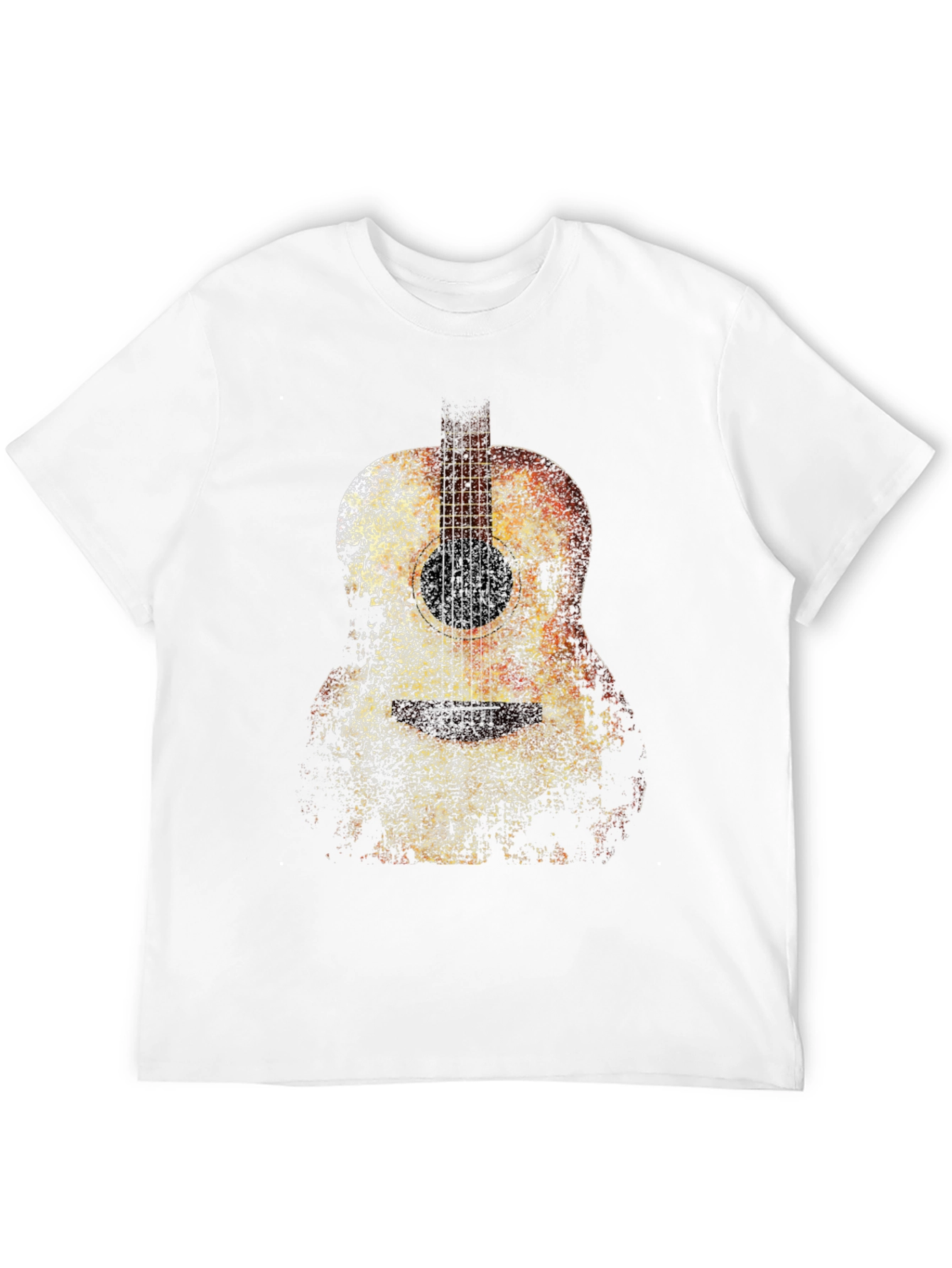 Guitar Print Black T-Shirt