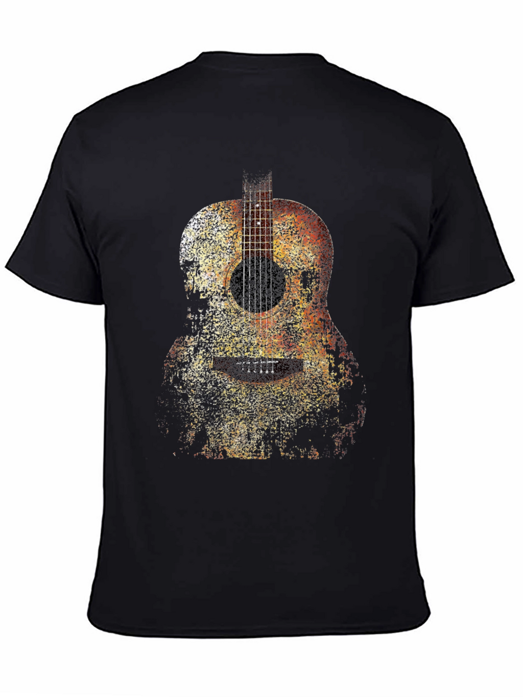 Guitar Print Black T-Shirt