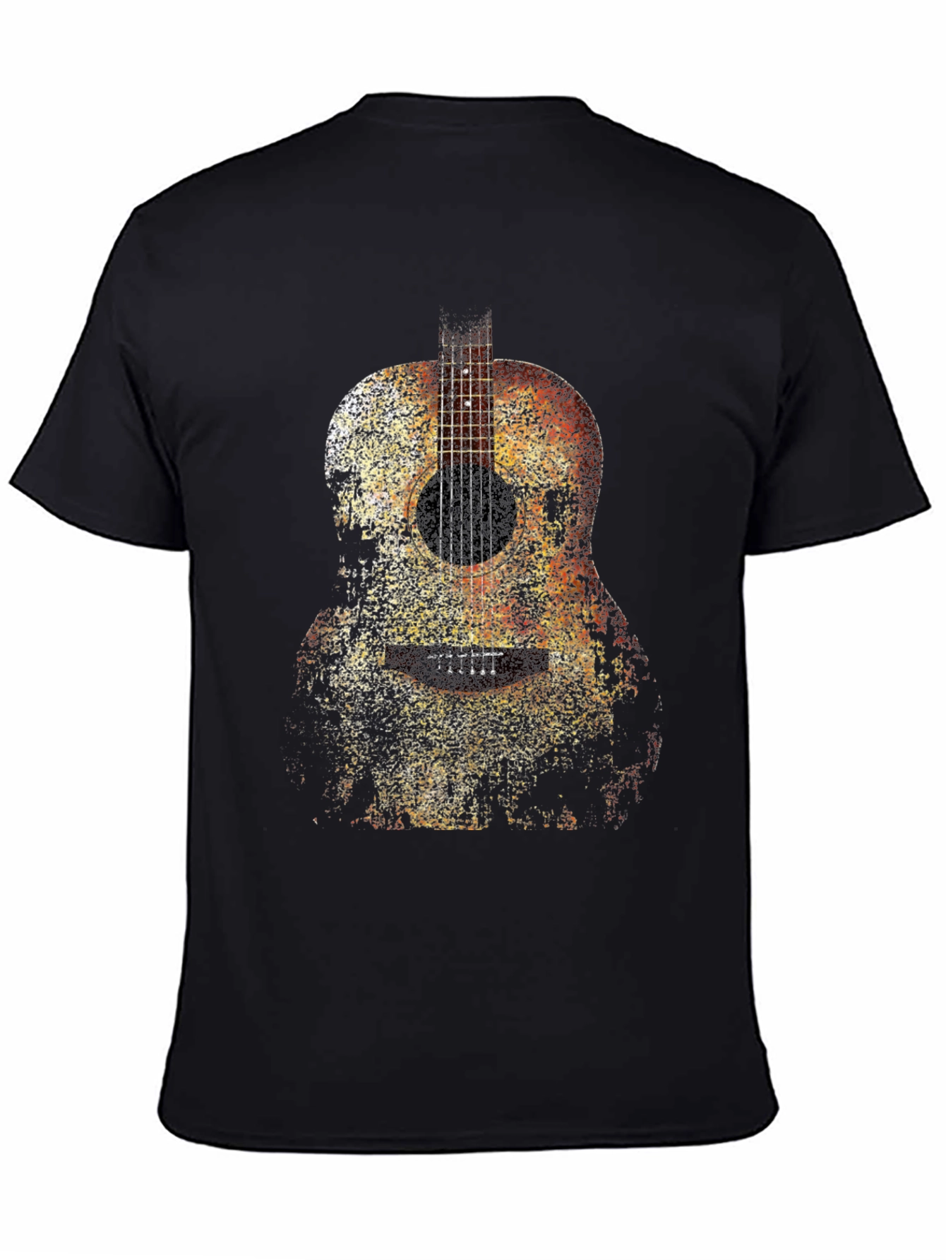 Guitar Print Black T-Shirt