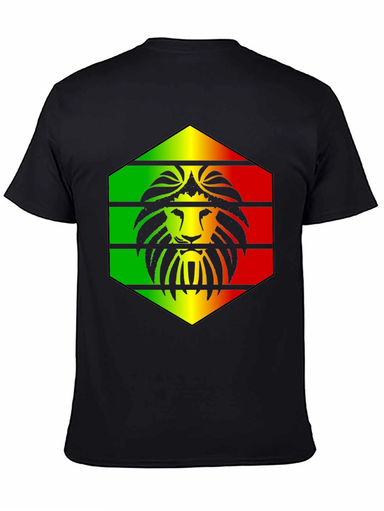 Rasta Lion Graphic Black T-Shirt
