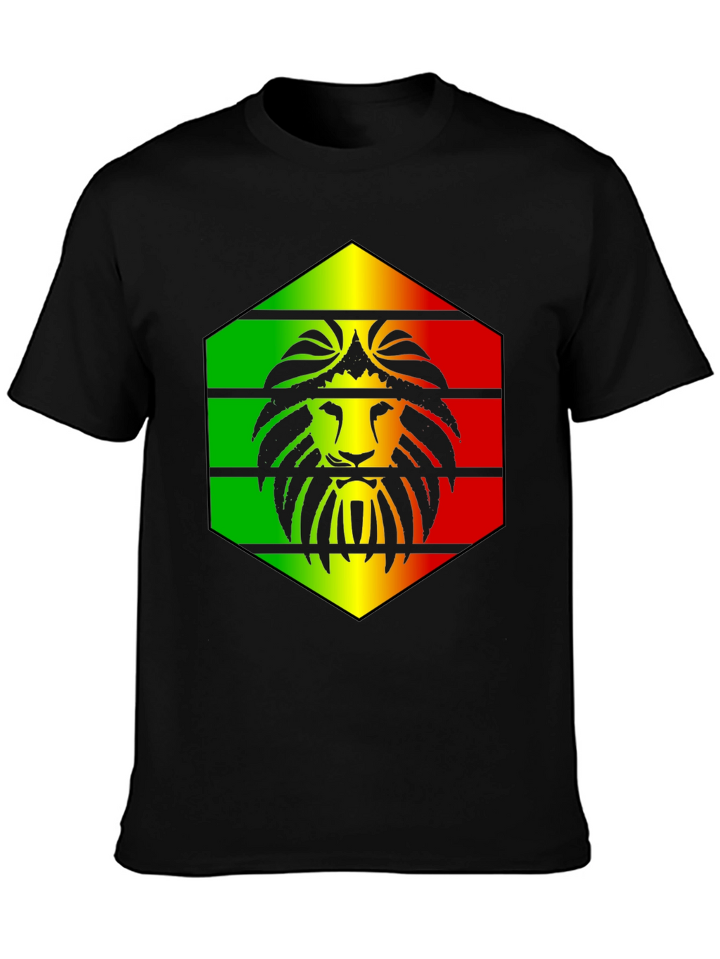 Rasta Lion Graphic Black T-Shirt