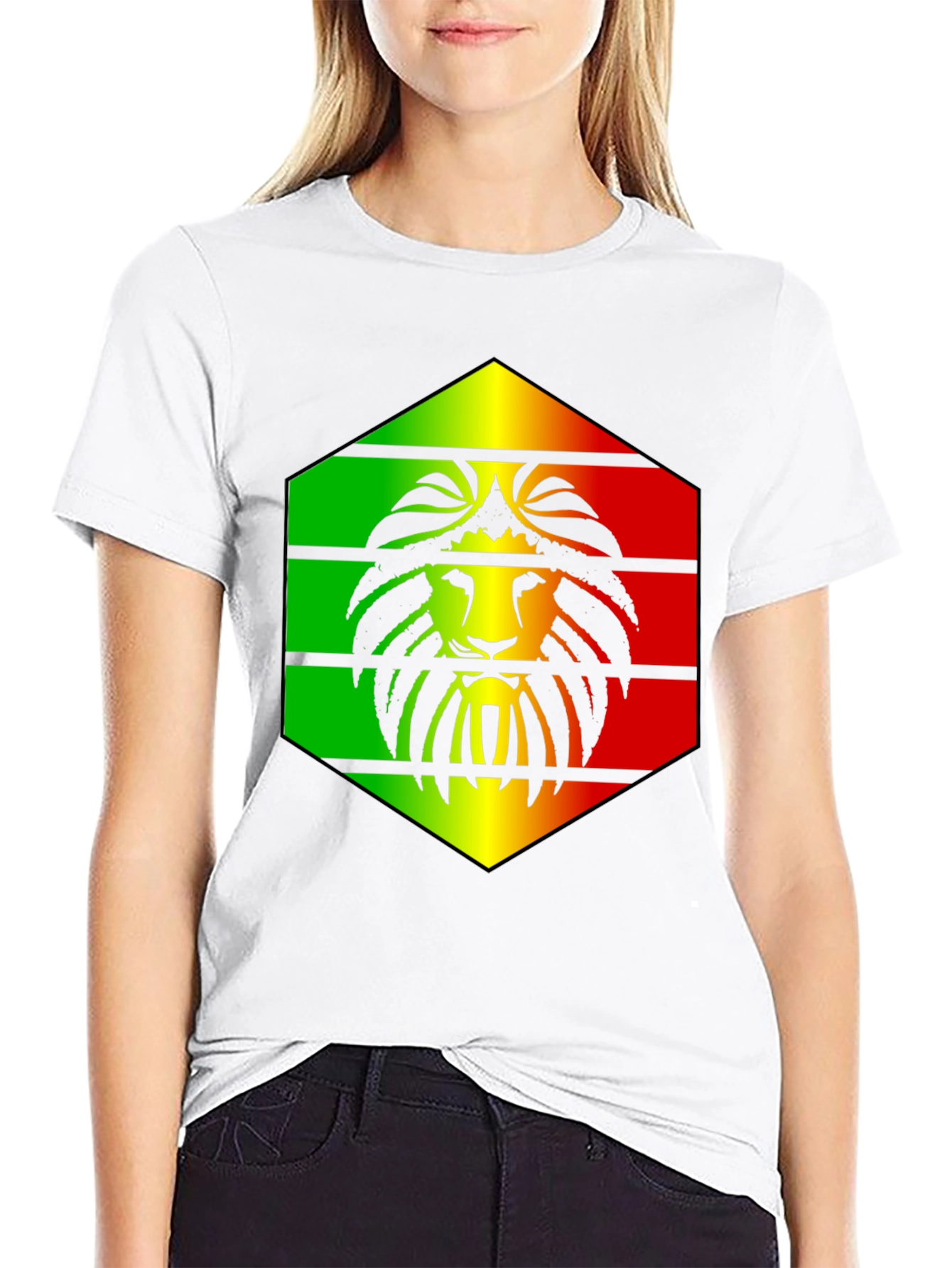 Rasta Lion Graphic Black T-Shirt