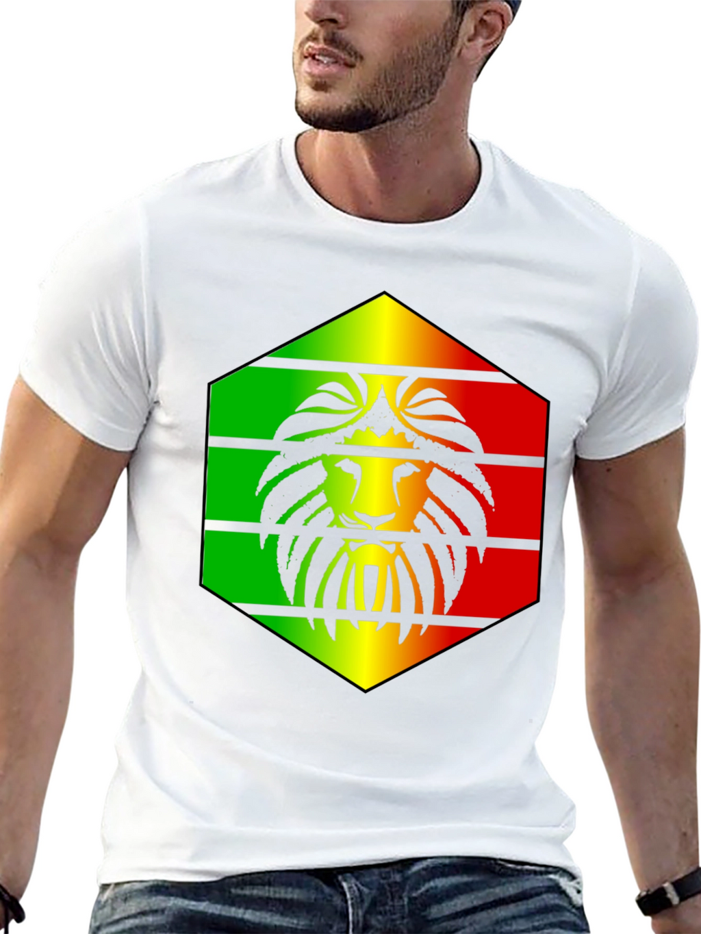 Rasta Lion Graphic Black T-Shirt
