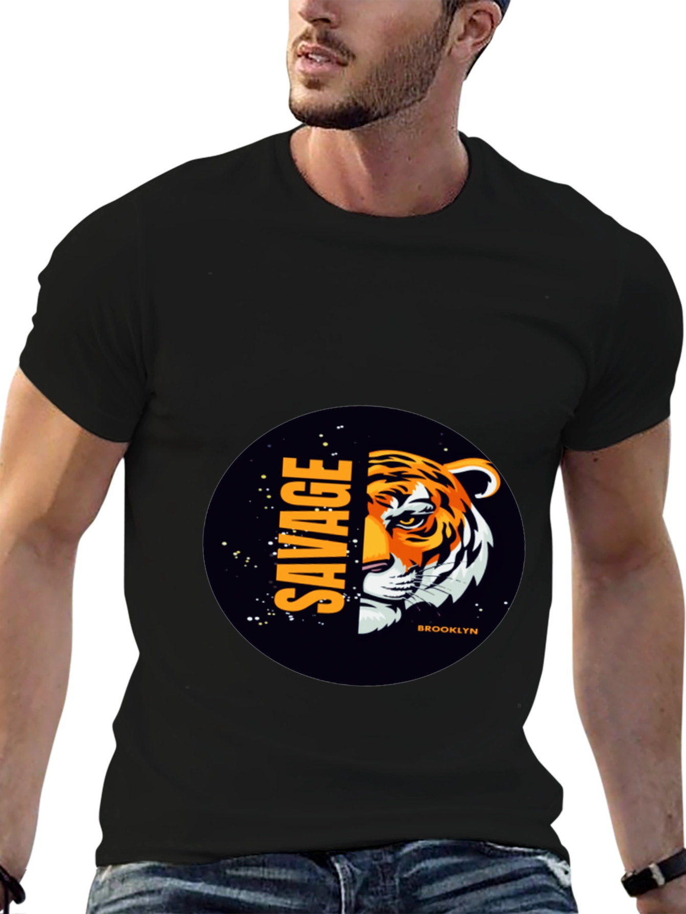 Savage Brooklyn Tiger Graphic Tee - Black
