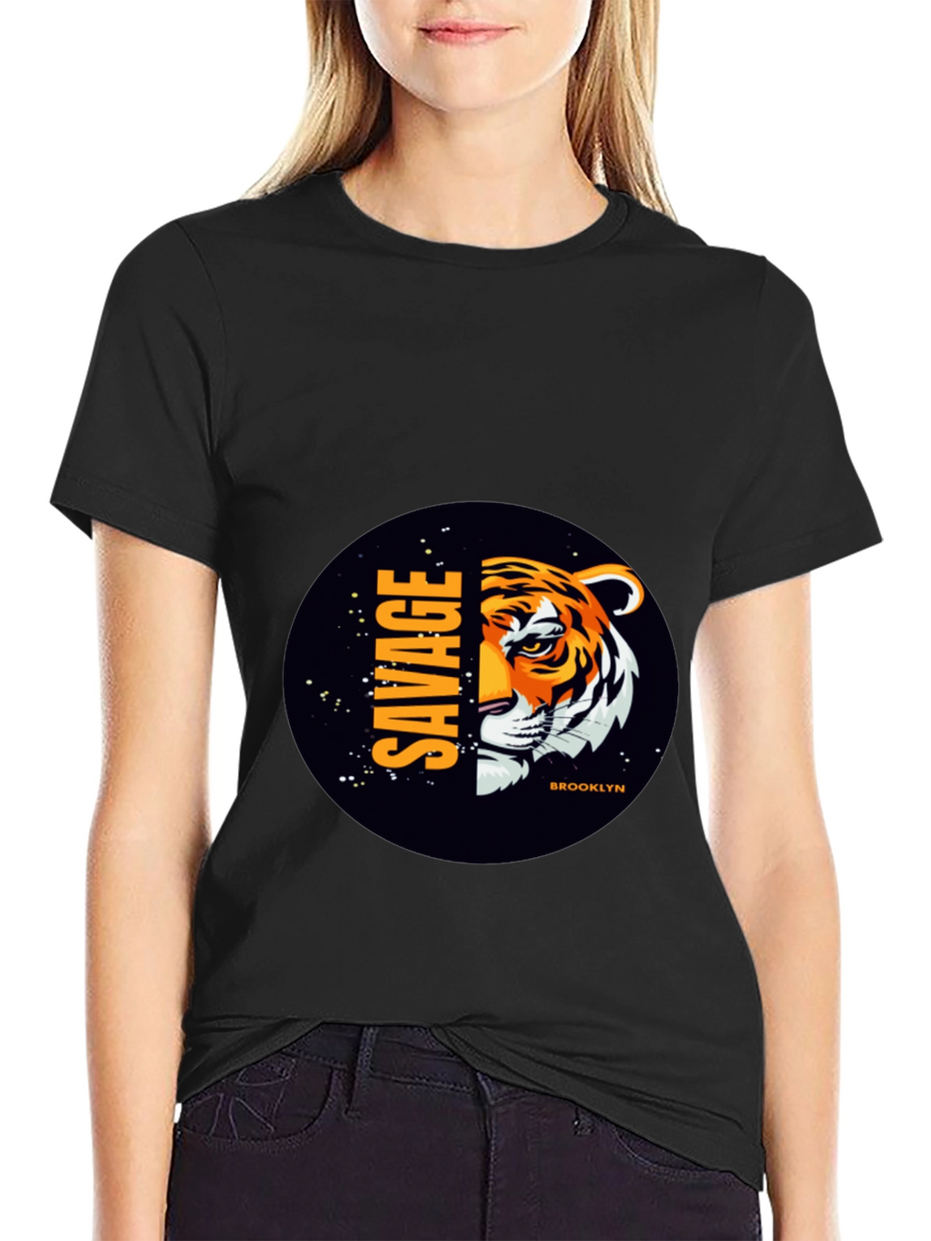 Savage Brooklyn Tiger Graphic Tee - Black