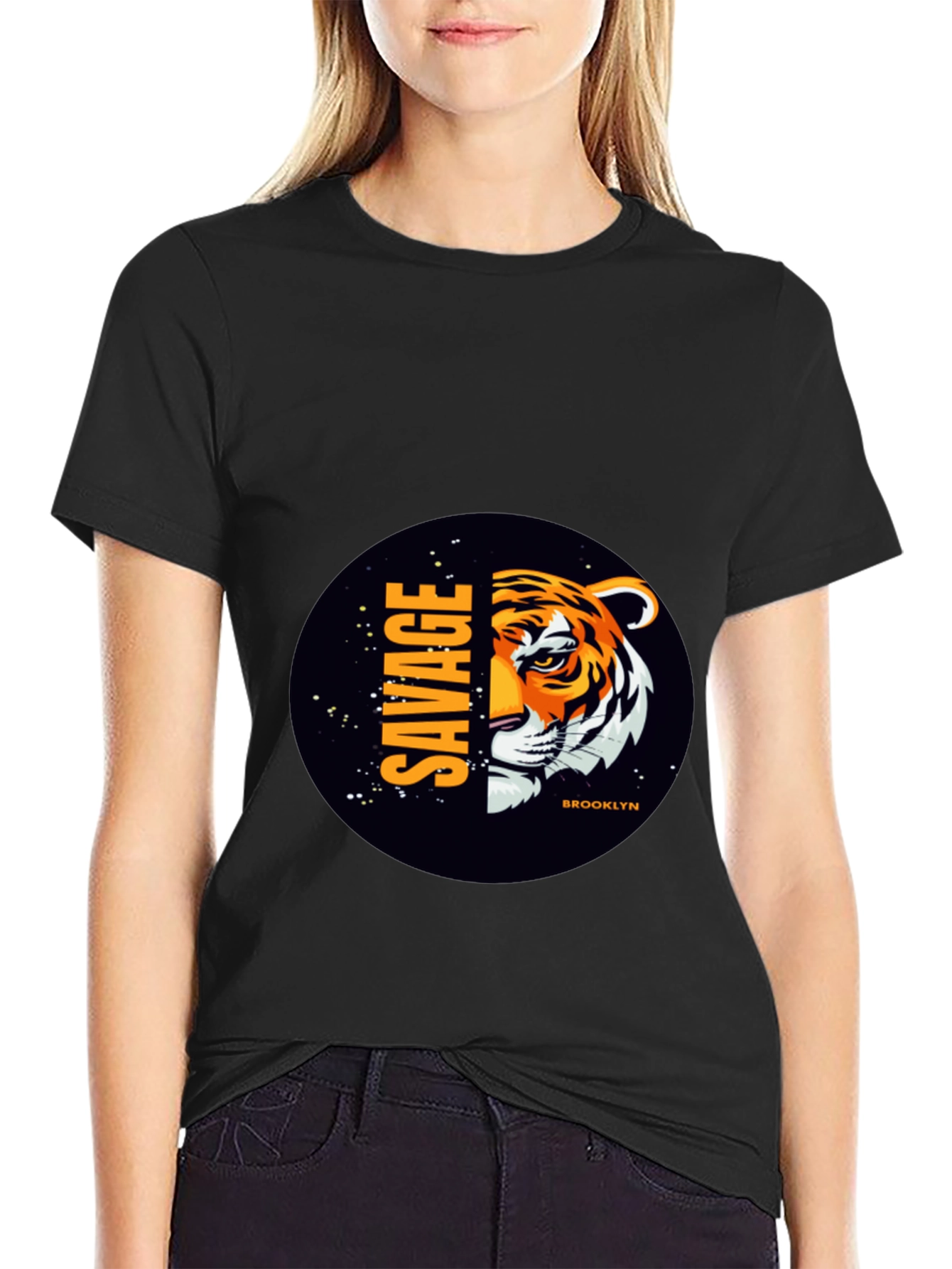Savage Brooklyn Tiger Graphic Tee - Black