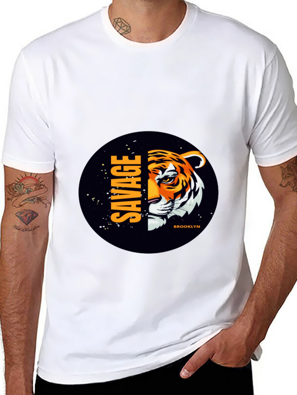 Savage Brooklyn Tiger Graphic Tee - Black