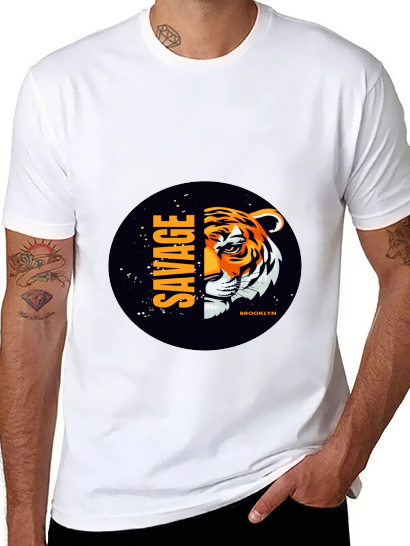 Savage Brooklyn Tiger Graphic Tee - Black