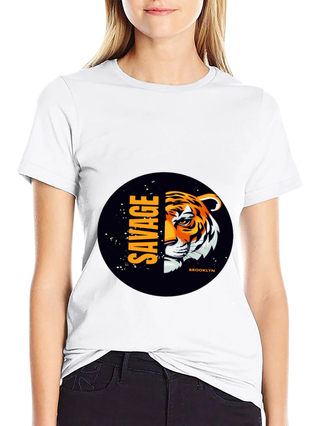 Savage Brooklyn Tiger Graphic Tee - Black