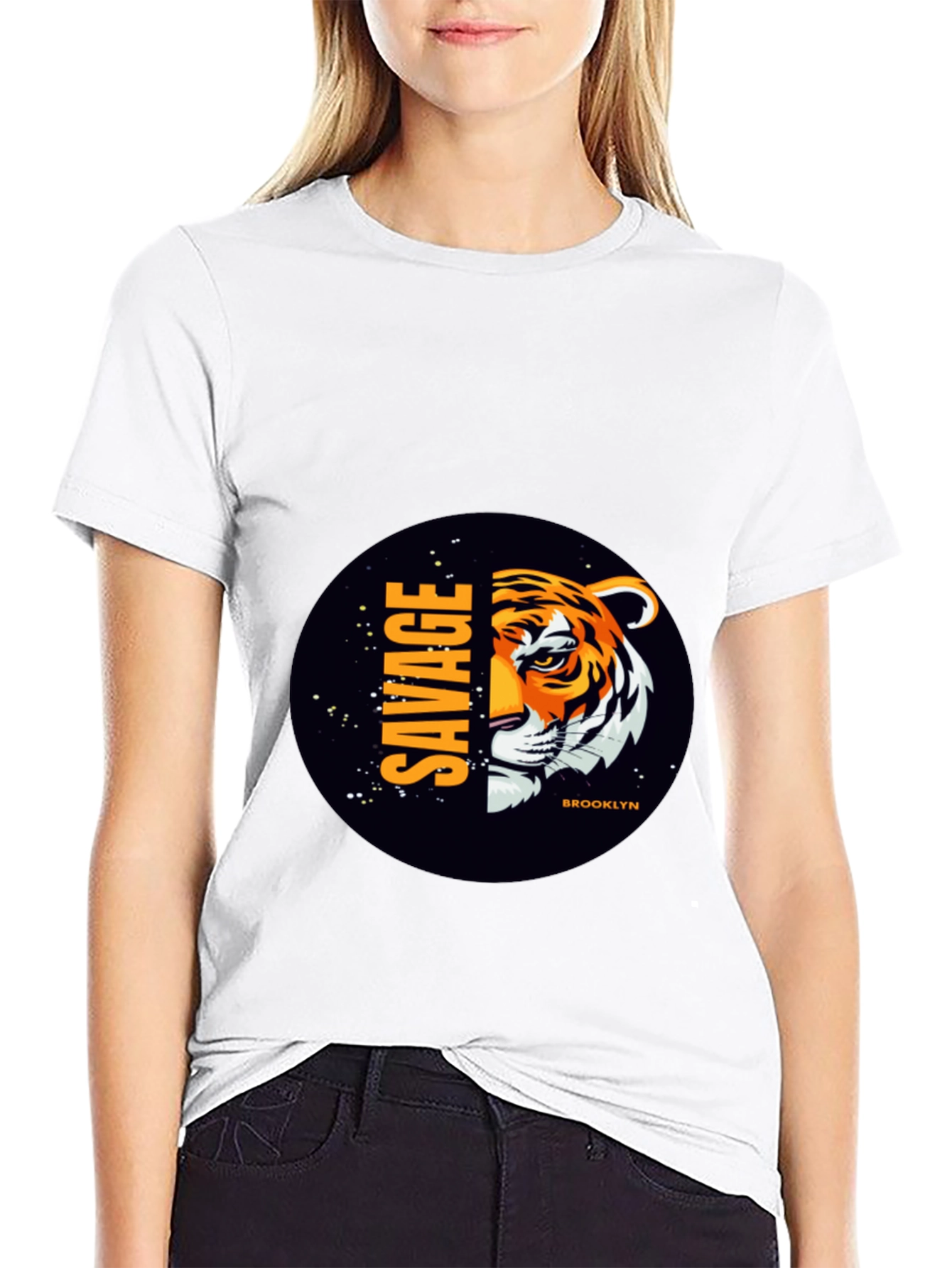 Savage Brooklyn Tiger Graphic Tee - Black