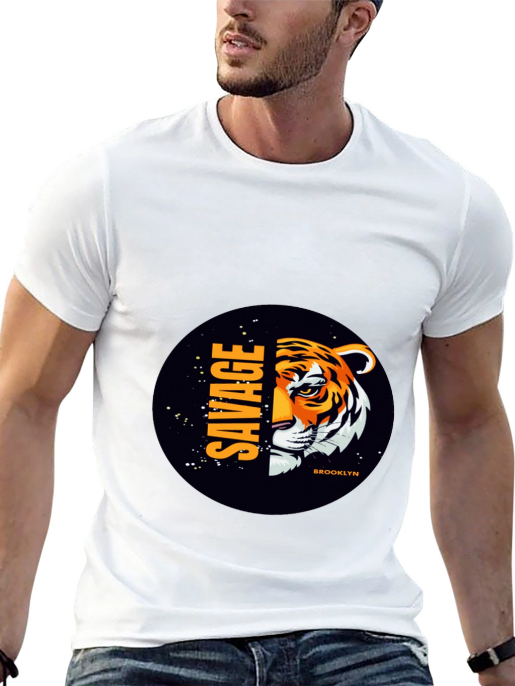Savage Brooklyn Tiger Graphic Tee - Black