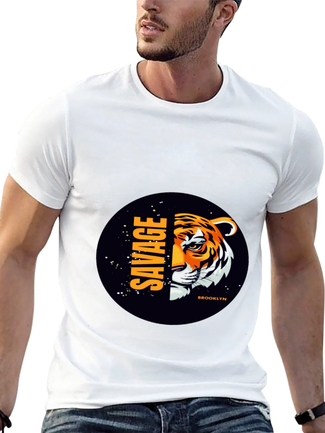 Savage Brooklyn Tiger Graphic Tee - Black