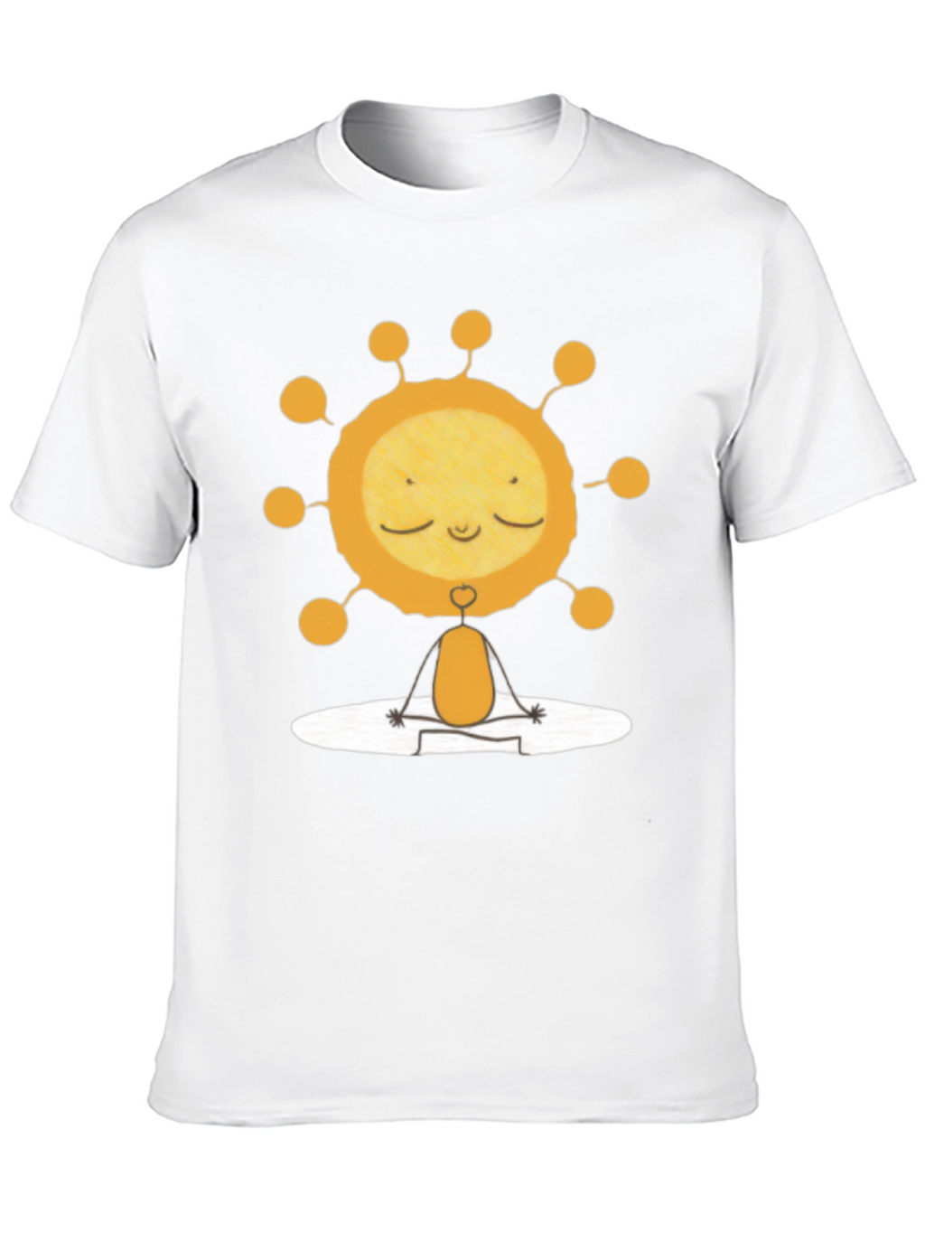 Meditating Sun Graphic Tee - Black Cotton T-Shirt