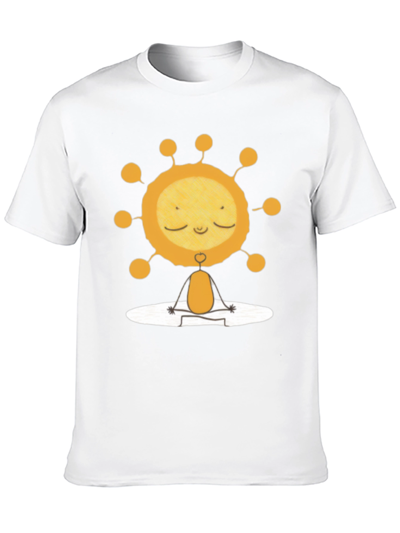 Meditating Sun Graphic Tee - Black Cotton T-Shirt