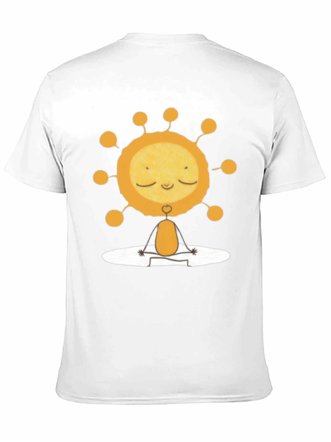 Meditating Sun Graphic Tee - Black Cotton T-Shirt
