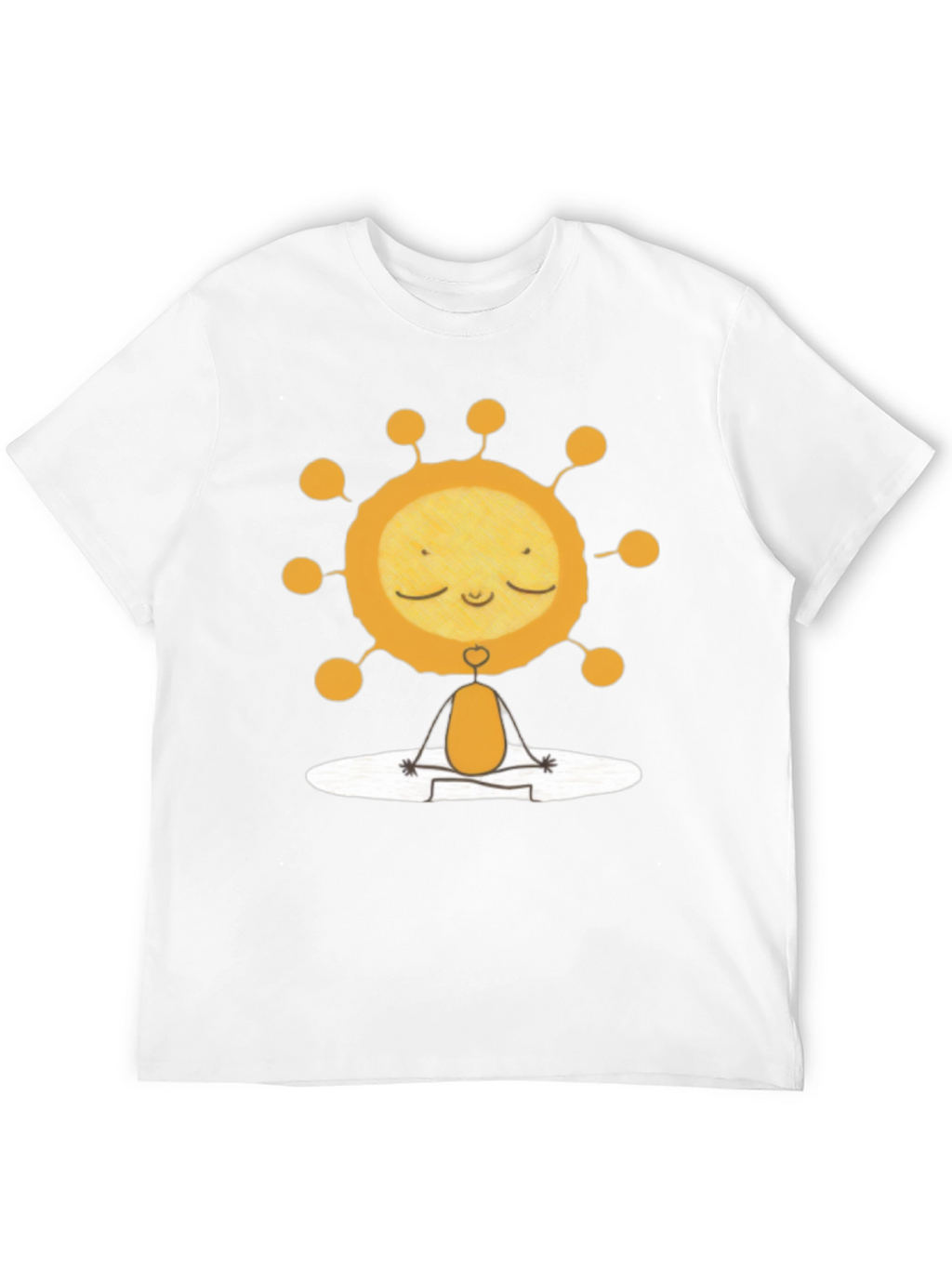 Meditating Sun Graphic Tee - Black Cotton T-Shirt