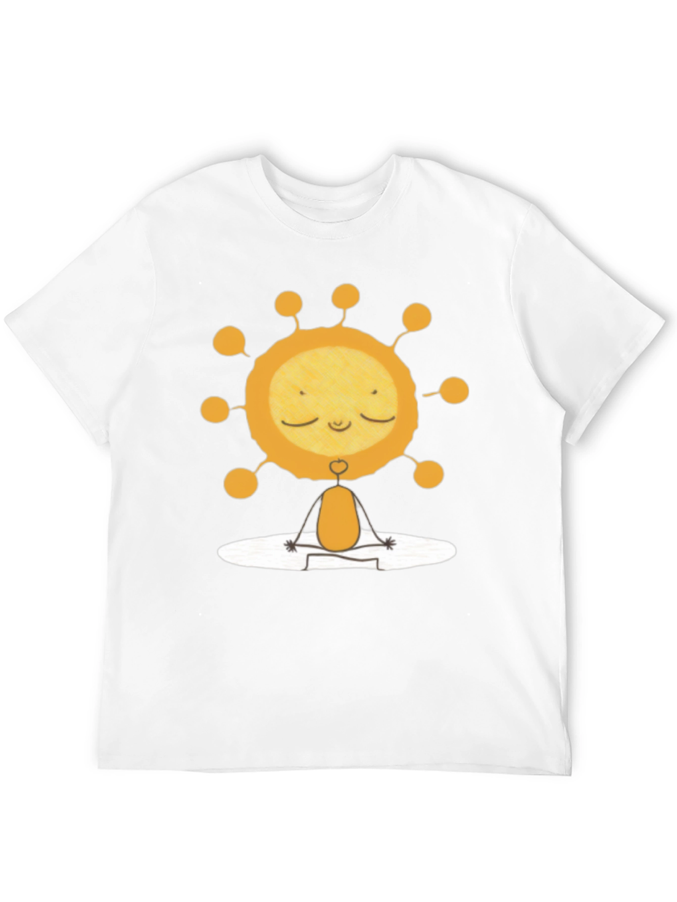 Meditating Sun Graphic Tee - Black Cotton T-Shirt