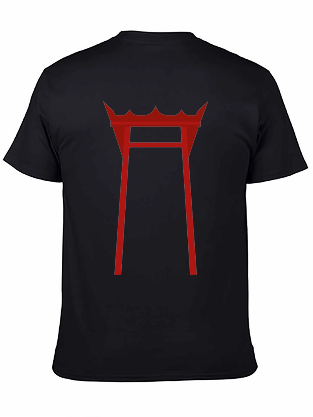 Red Torii Gate Graphic T-Shirt - Black