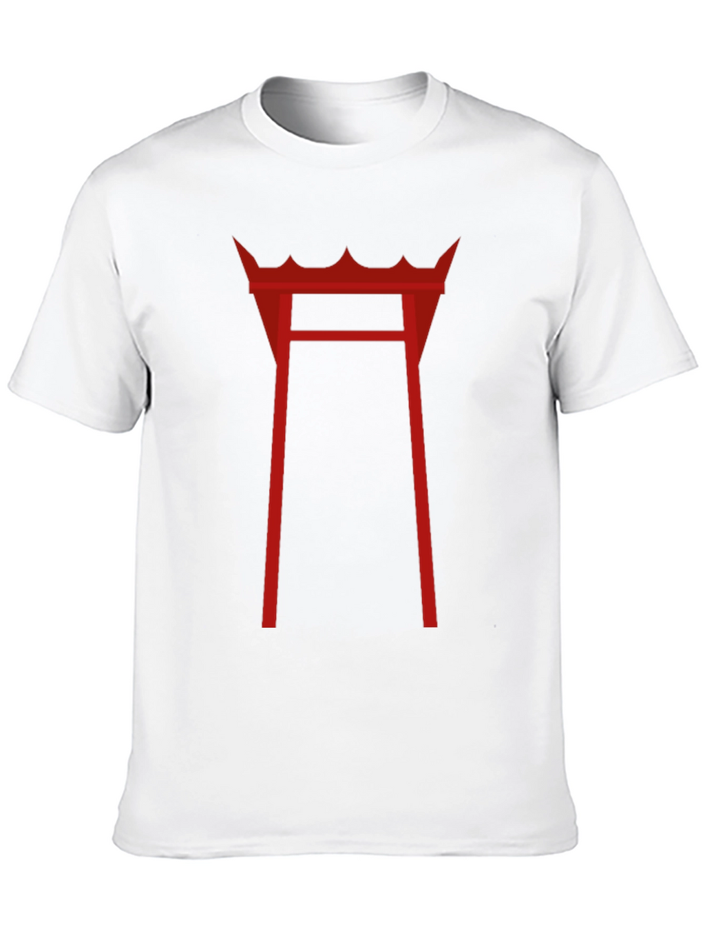 Red Torii Gate Graphic T-Shirt - Black