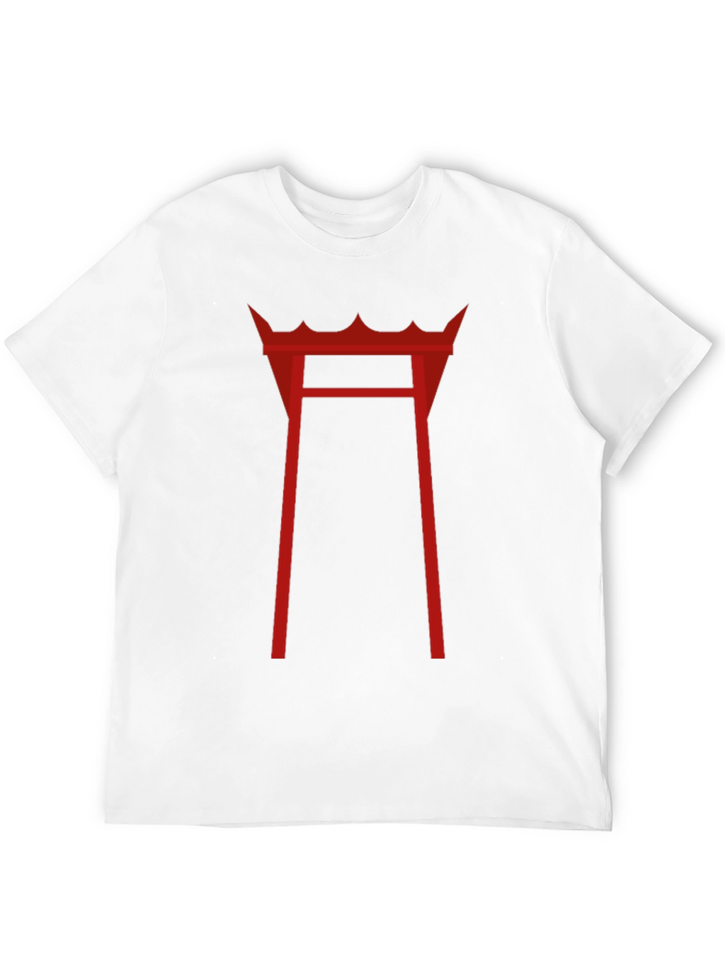 Red Torii Gate Graphic T-Shirt - Black