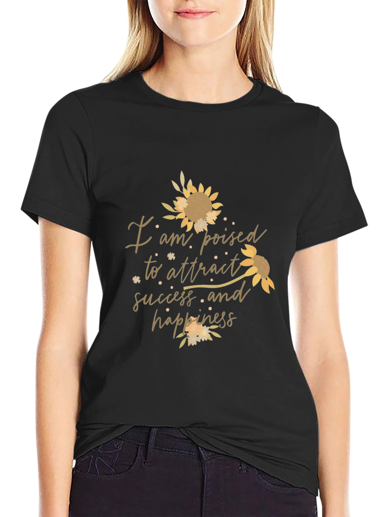 Poised for Success Graphic Tee - Black