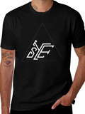 Modern Graphic Tee - Geometric Letter Print