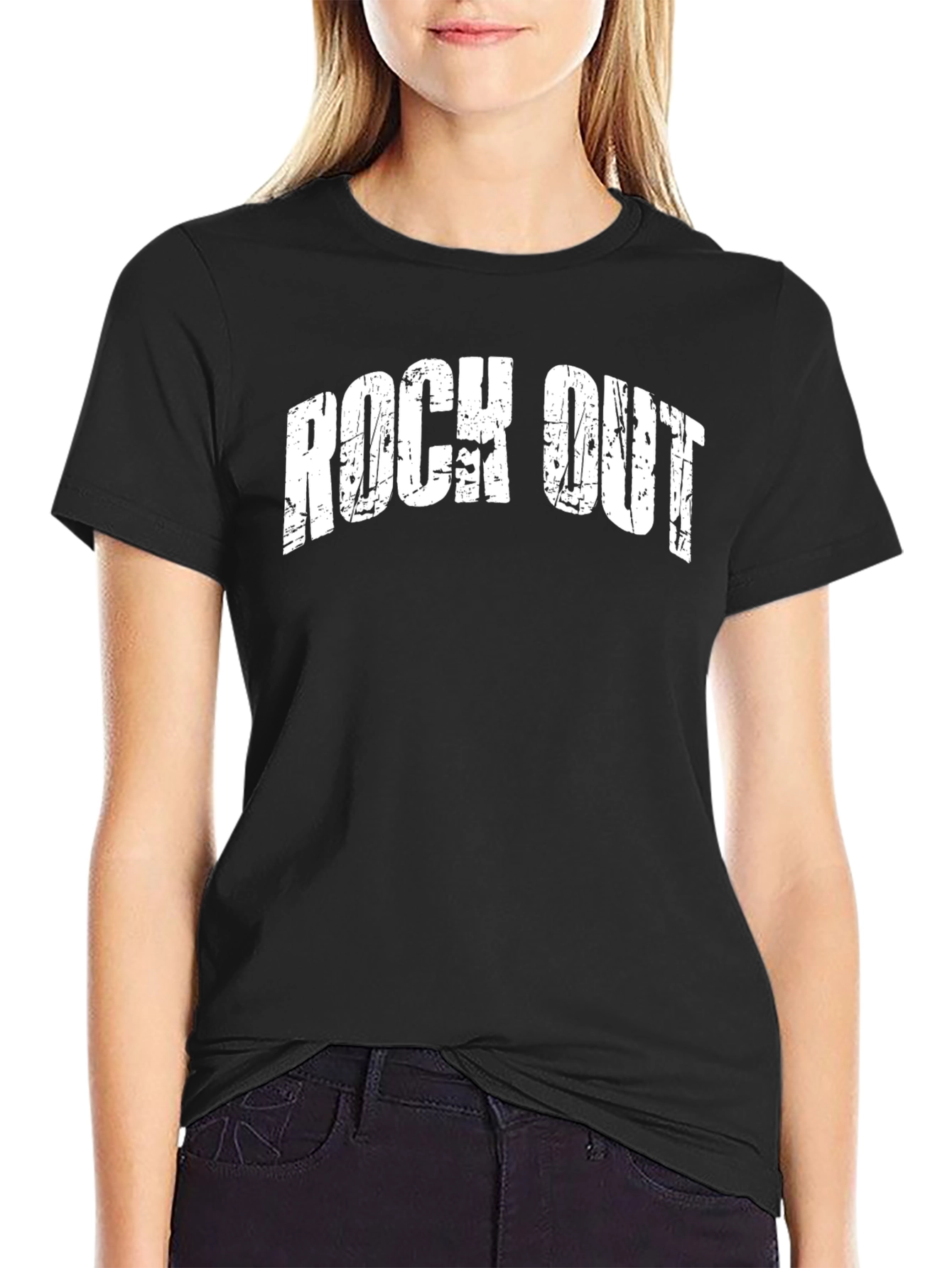 Rock Out Graphic Tee - Black Cotton T-Shirt