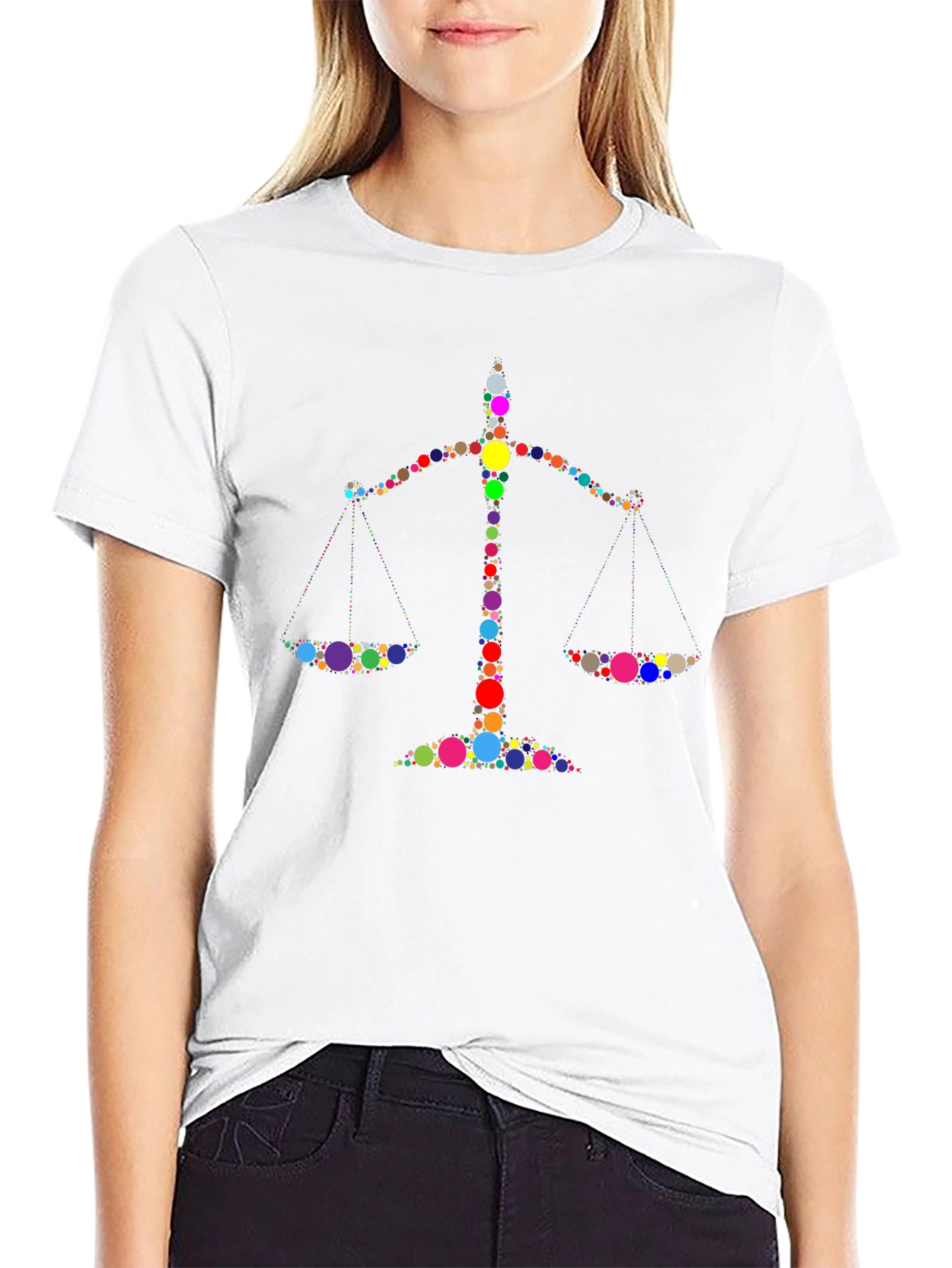 Justice Scales Graphic Black T-Shirt