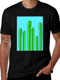 Cactus Graphic Tee - Black Cotton T-Shirt