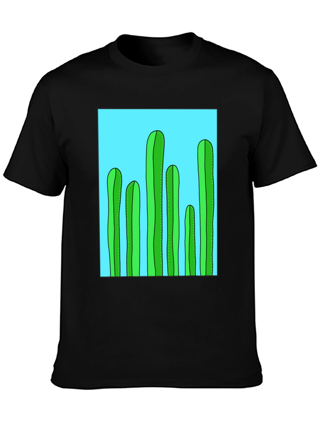 Cactus Graphic Tee - Black Cotton T-Shirt