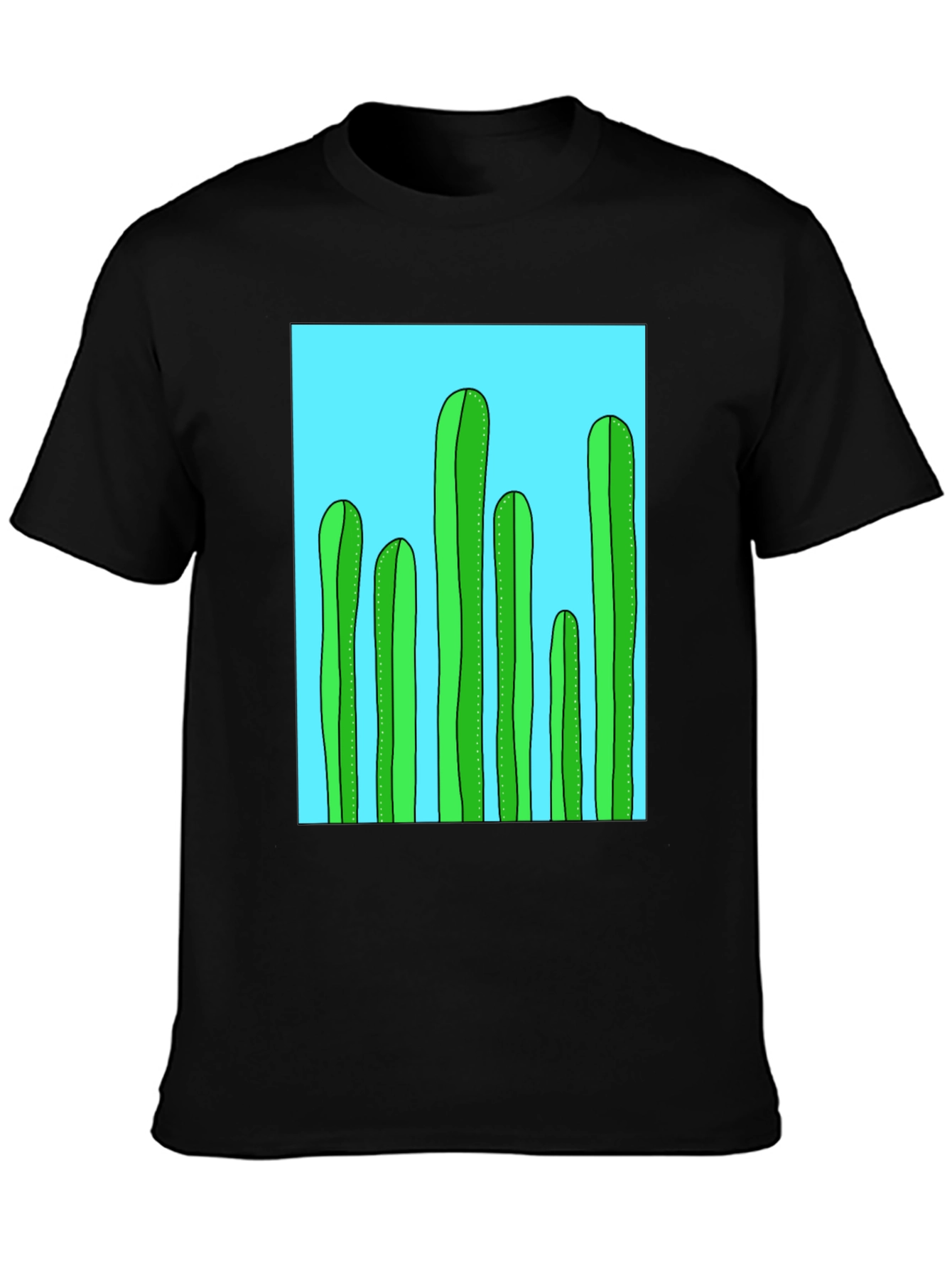 Cactus Graphic Tee - Black Cotton T-Shirt