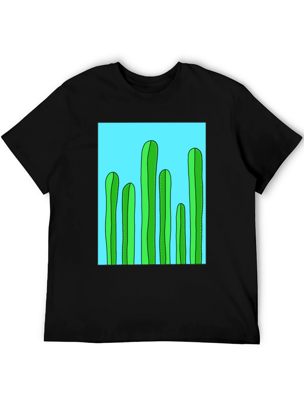 Cactus Graphic Tee - Black Cotton T-Shirt
