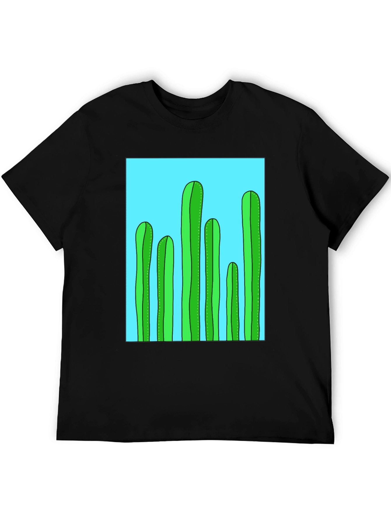 Cactus Graphic Tee - Black Cotton T-Shirt