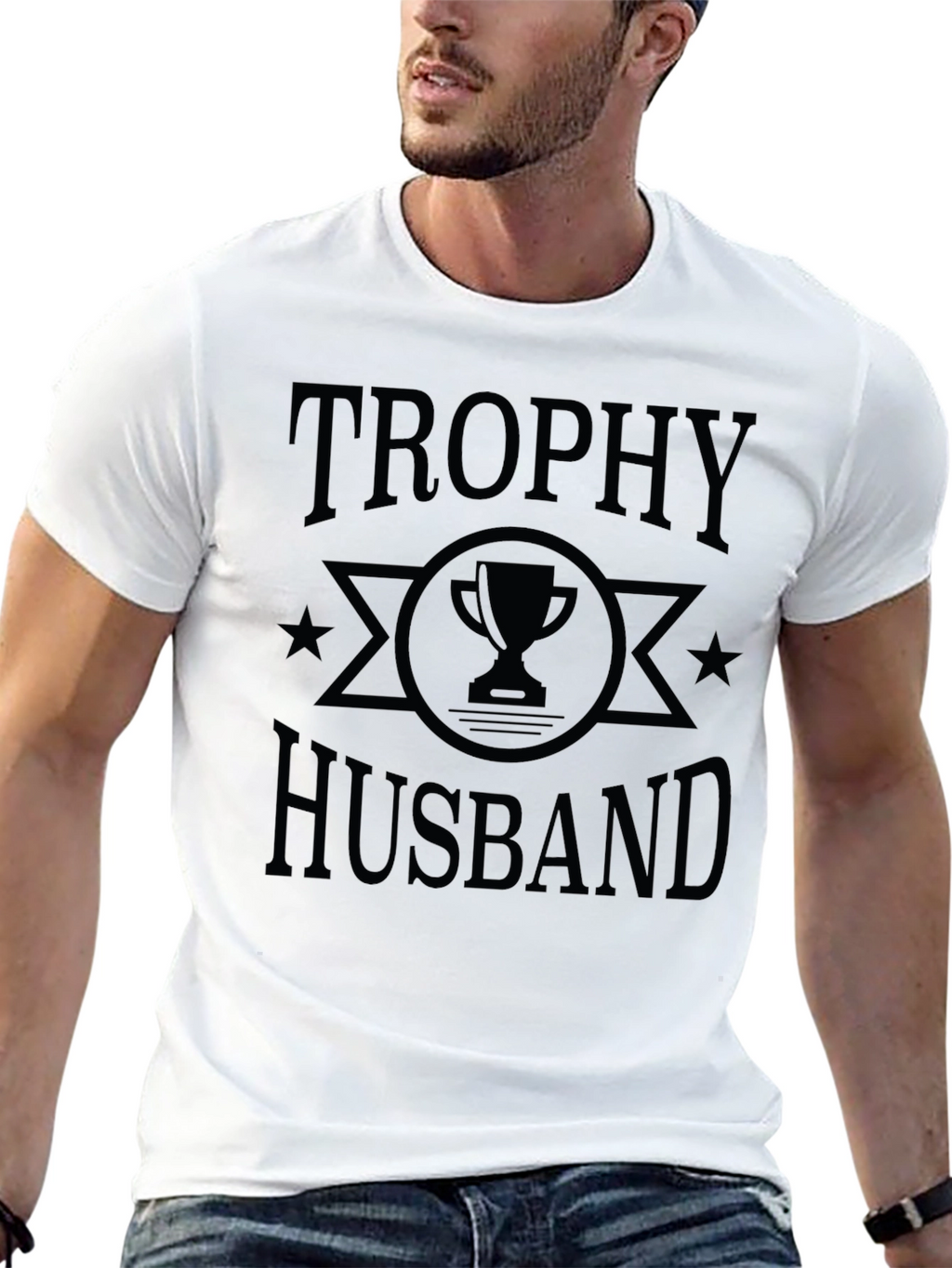 Trophy Husband Graphic Tee - Mens Black T-Shirt