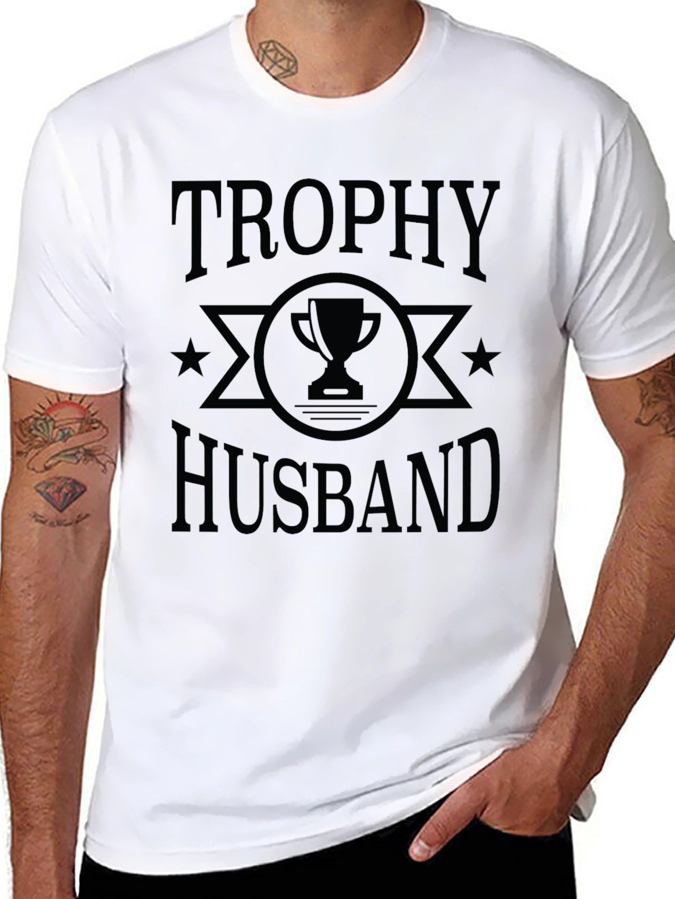 Trophy Husband Graphic Tee - Mens Black T-Shirt