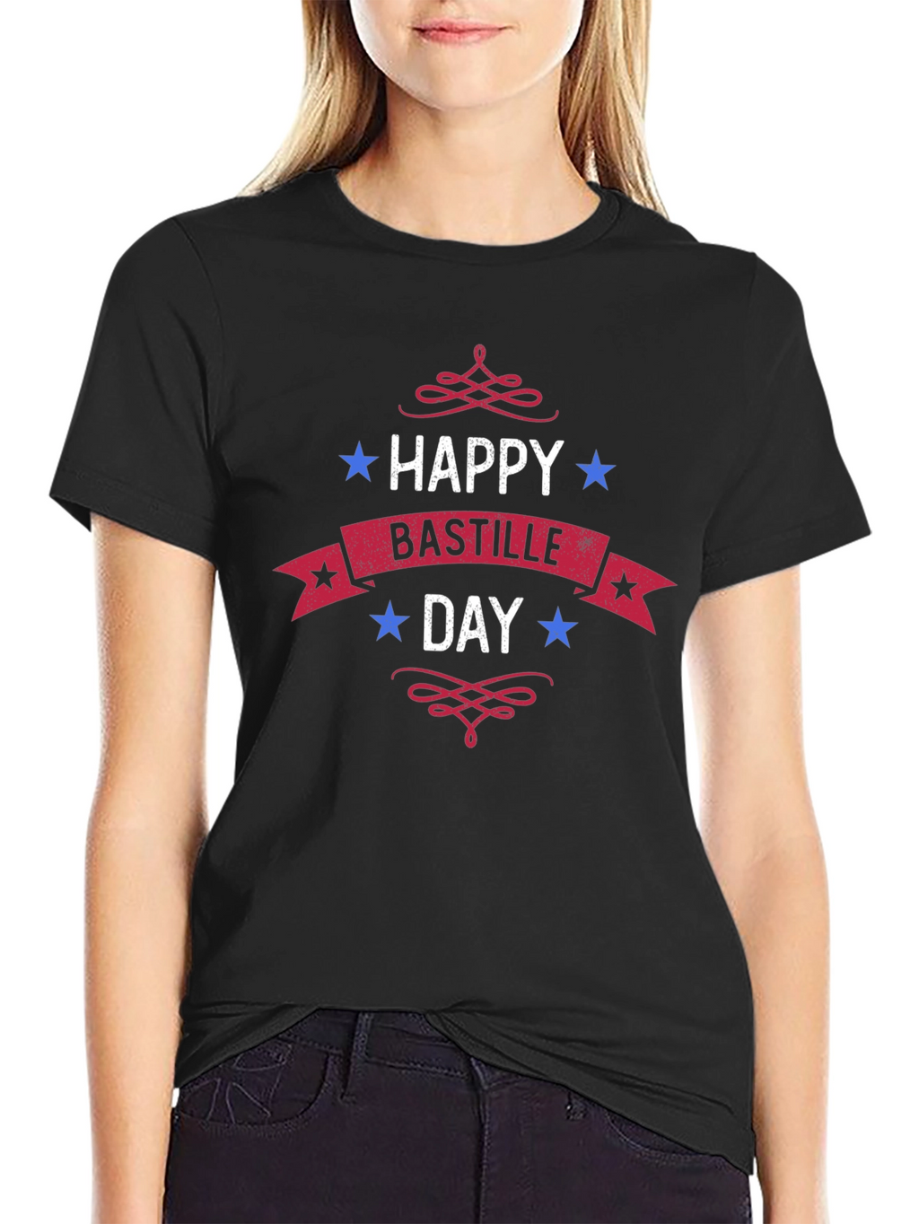 Happy Bastille Day Graphic Tee - Black