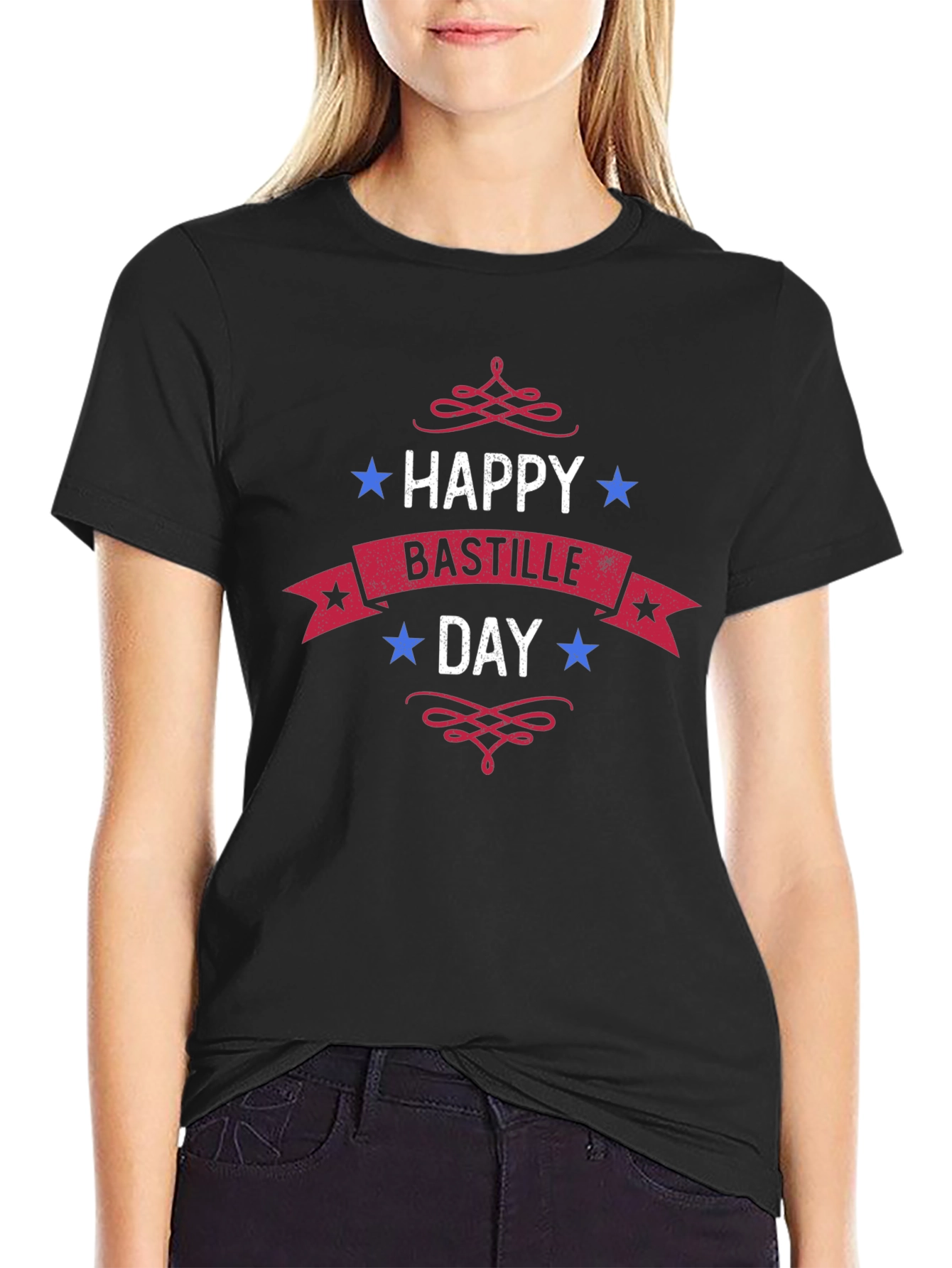 Happy Bastille Day Graphic Tee - Black
