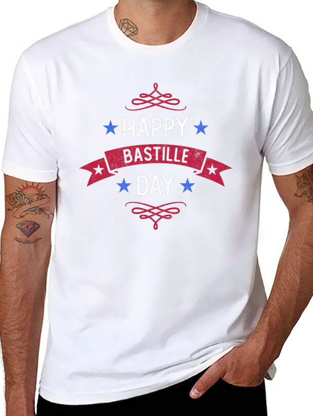 Happy Bastille Day Graphic Tee - Black