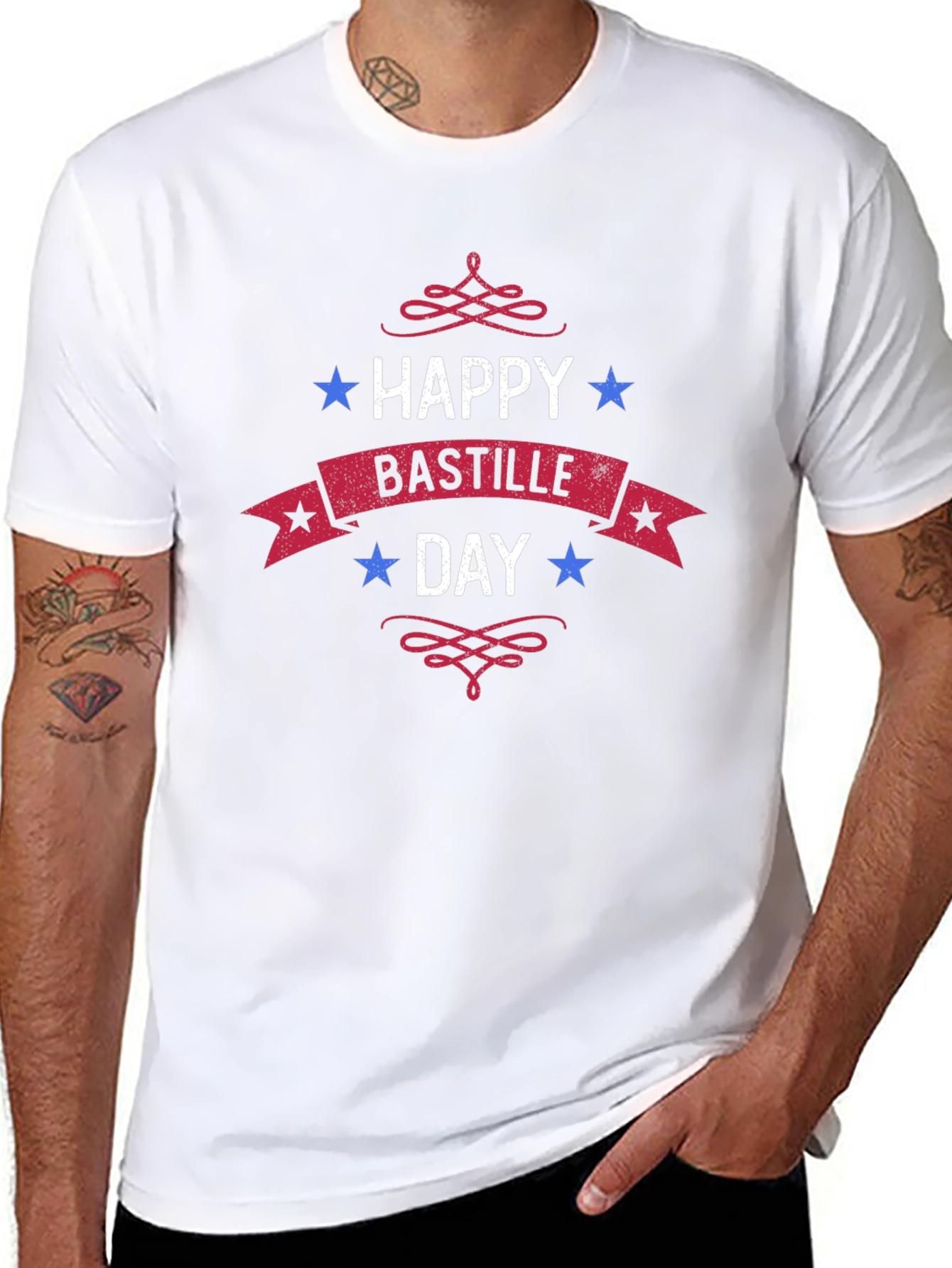 Happy Bastille Day Graphic Tee - Black