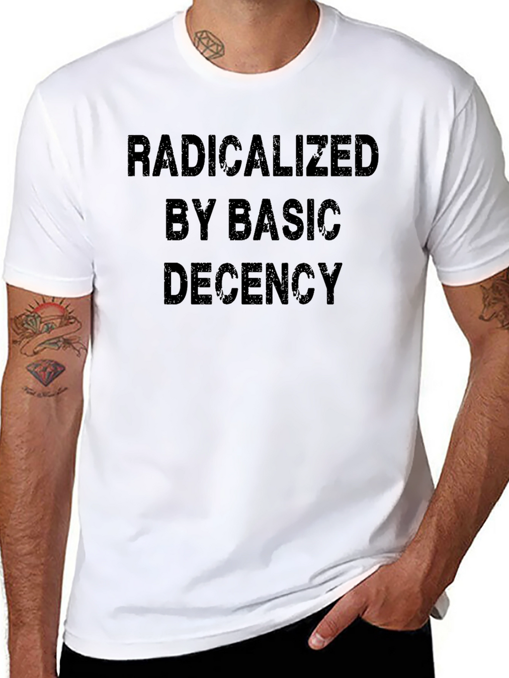 Radicalized By Basic Decency Black T-Shirt