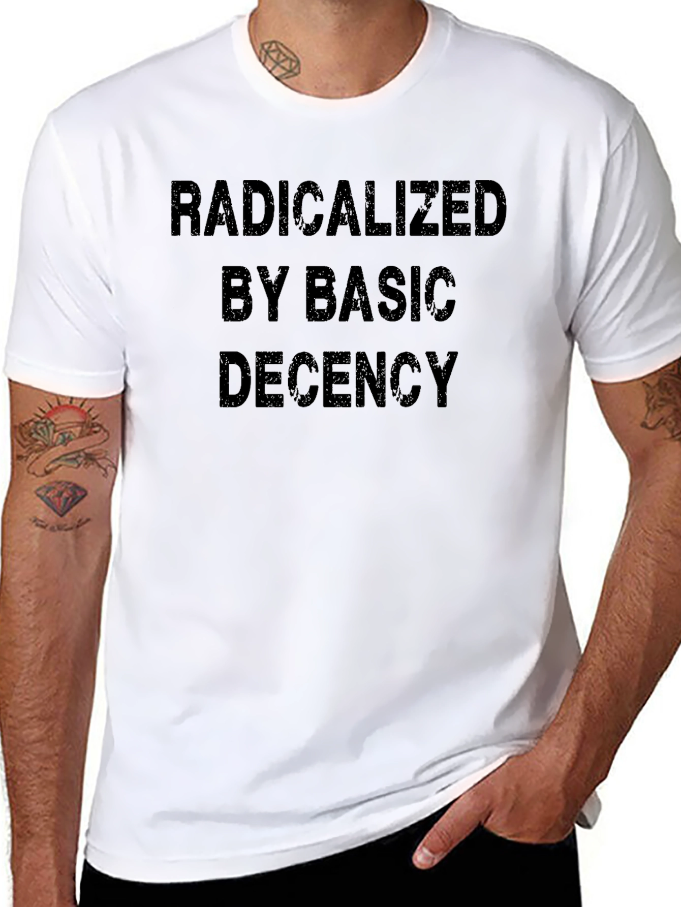 Radicalized By Basic Decency Black T-Shirt